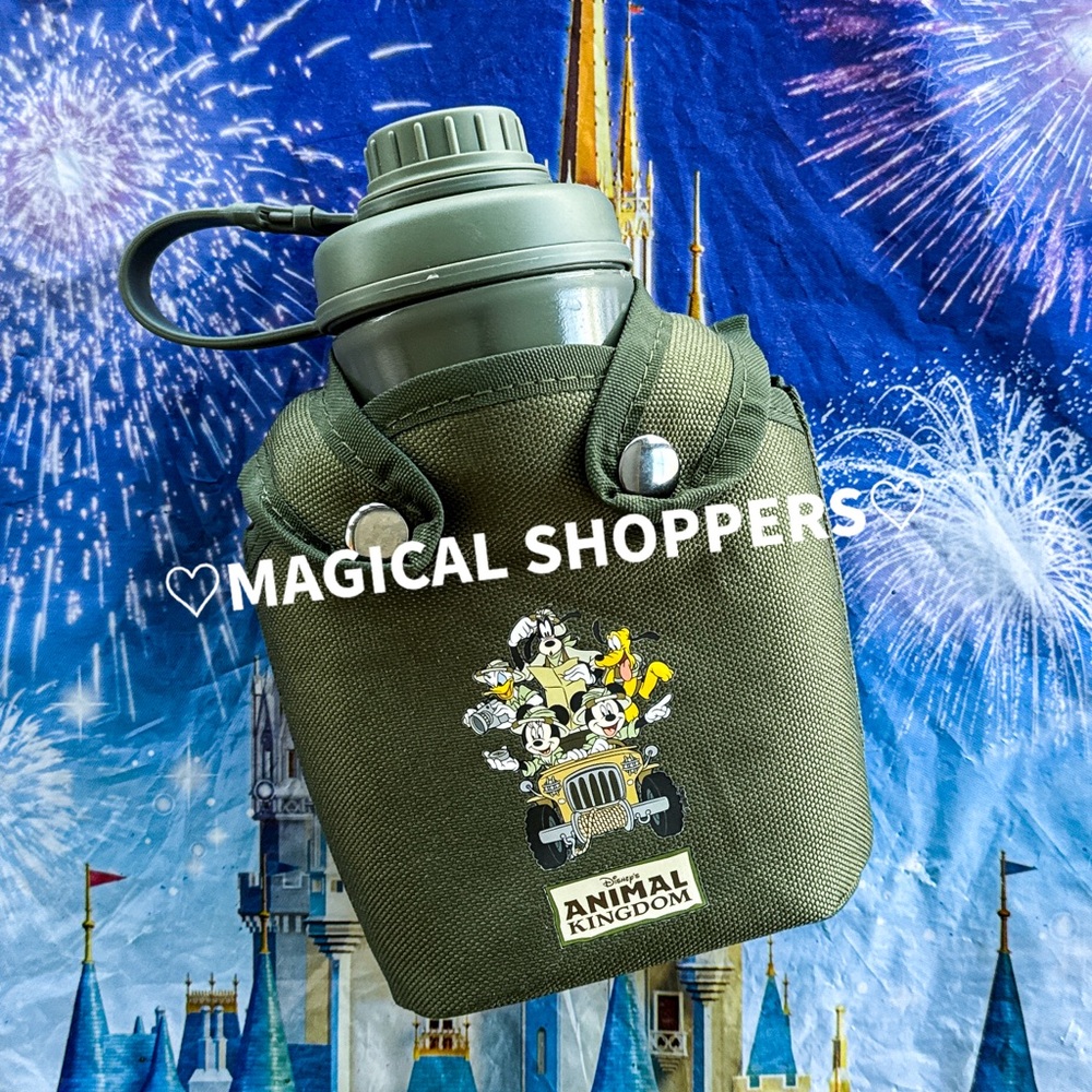 Disney Parks Animal Kingdom Souvenir Safari Canteen Water Bottle